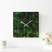 派手な緑と赤のダークスポットの変動 スクエア壁時計 (ホーム)