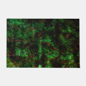 派手な緑と赤のダークスポットの変動 ドアマット (正面)