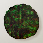 派手な緑と赤のダークスポットの変動 ラウンドクッション (裏面)