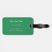 派手な緑のグリッター ラゲッジタグ (裏面横)