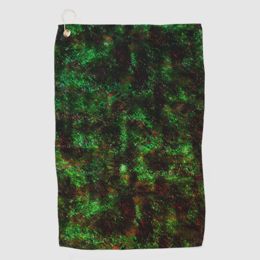 派手な緑の暗い点の変動 ゴルフタオル (正面)