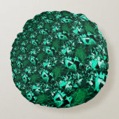 派手な緑の色調で、エンボスに似ている ラウンドクッション (正面)