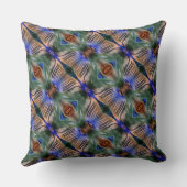 派手な緑ストライプからサーモンまでの湾曲した横の クッション (裏面)