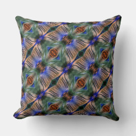 派手な緑ストライプからサーモンまでの湾曲した横の クッション