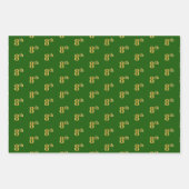 派手な緑、灰色、紫、偽の金 8番目のイベント # ラッピングペーパーシート (正面)