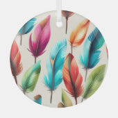 派手な羽 ガラスオーナメント (正面)