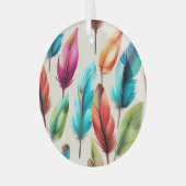派手な羽 ガラスオーナメント (正面左)