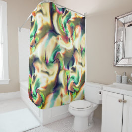 派手な色と滑らかなグラデーションの繊維状のステイン シャワーカーテン