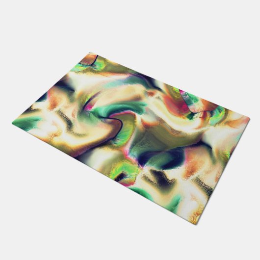 派手な色と滑らかなグラデーションの繊維状のステイン ドアマット (アングル)