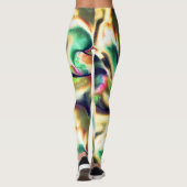 派手な色と滑らかなグラデーションの繊維状のステイン レギンス (裏面)