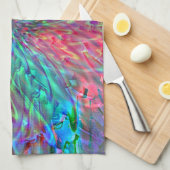 派手な色の斑点が重なり合う滑らかなスパイラル キッチンタオル (四つ折り)