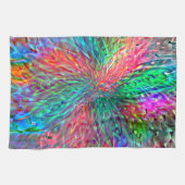 派手な色の斑点が重なり合う滑らかなスパイラル キッチンタオル (横)