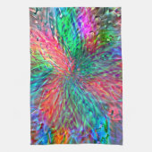 派手な色の斑点が重なり合う滑らかなスパイラル キッチンタオル (縦)