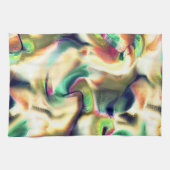 派手な色の欠陥のあるグラデーションの繊維状斑点 キッチンタオル (横)