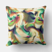 派手な色の欠陥のあるグラデーションの繊維状斑点 クッション (裏面)