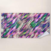 派手な色の石筍または岩 ビーチタオル (正面)