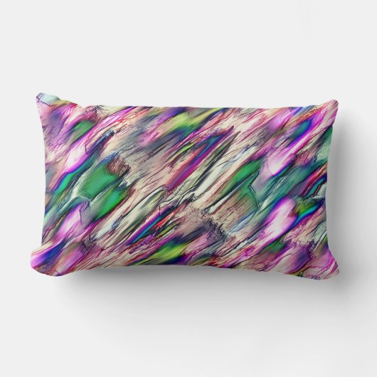 派手な色の石筍または岩 ランバークッション (正面)