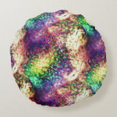 派手な色はかりで測または水滴 ラウンドクッション (裏面)