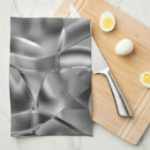 派手な色調の曲線の灰色の形状 キッチンタオル (四つ折り)