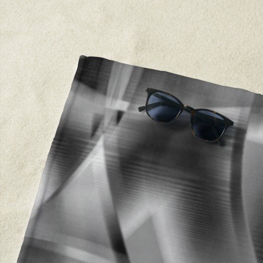 派手な色調の曲線の灰色の形状 ビーチタオル (インサイチュ)