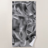 派手な色調の曲線の灰色の形状 ビーチタオル (正面)