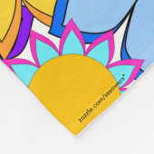 派手な花のフリースブランケット フリースブランケット (角)