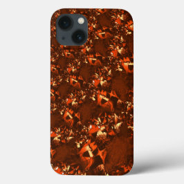 派手な茶色がかったサンゴとエンボス iPhone 13ケース