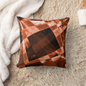 派手な茶色のオレンジ色の傾斜した正方形と長方形 クッション (ブランケット)