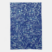 派手な質感の木目メタリックブルー キッチンタオル (縦)