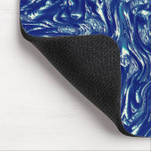 派手な質感の木目メタリックブルー マウスパッド (コーナー)