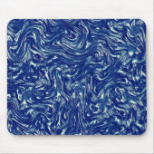 派手な質感の木目メタリックブルー マウスパッド (正面)