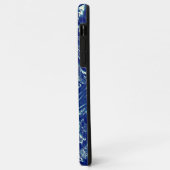 派手な質感の木目メタリックブルー Case-Mate iPhoneケース (裏面/左)