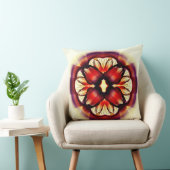 派手な赤いフローラ クッション (椅子)