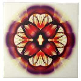 派手な赤いフローラ タイル