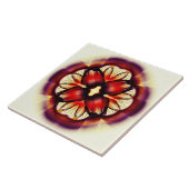 派手な赤いフローラ タイル (側面)