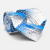 派手な赤ちゃんブルー幾何よくはしゃぐモノグラム ネクタイ (ロール)