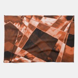 派手な赤褐色の傾斜した四角形と長方形 キッチンタオル