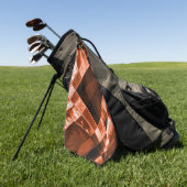 派手な赤褐色の傾斜した四角形と長方形 ゴルフタオル (グリーン)