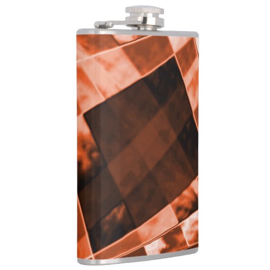 派手な赤褐色の傾斜した四角形と長方形 フラスク (右)
