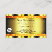 派手な金ゴールドオレンジ色グラデーショングリッター星の追加ロゴ 名刺 (裏面)
