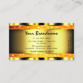 派手な金ゴールドオレンジ色グラデーショングリッター星打ち 名刺 (裏面)
