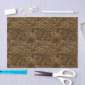 派手な金ゴールド及び黒くフェイクなホイルのシェブロン 薄葉紙 (クラフト)