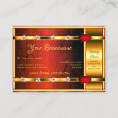 派手な金色と赤とシメリー・ダイヤフェイクモンド 名刺 (裏面)