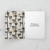 派手な金銀黒リボン蝶結び誕生日 カード (内部)