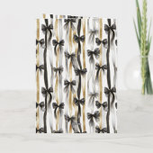 派手な金銀黒リボン ボウ 誕生日 カード (裏面)