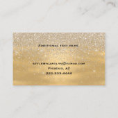 派手な青および金ゴールドのきらびやかな名刺 名刺 (裏面)