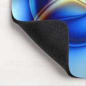 派手な青と黄色とカタツムリのような線が投げる マウスパッド (コーナー)