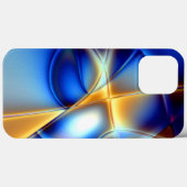 派手な青と黄色とカタツムリのような線が投げる Case-Mate iPhoneケース (裏面 (横))