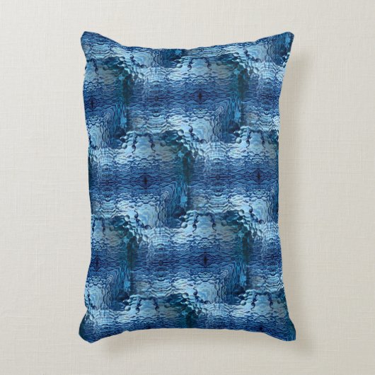 派手な青色の打ち曲げガラス反復 アクセントクッション (正面(垂直))
