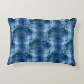 派手な青色の打ち曲げガラス反復 アクセントクッション (裏面)